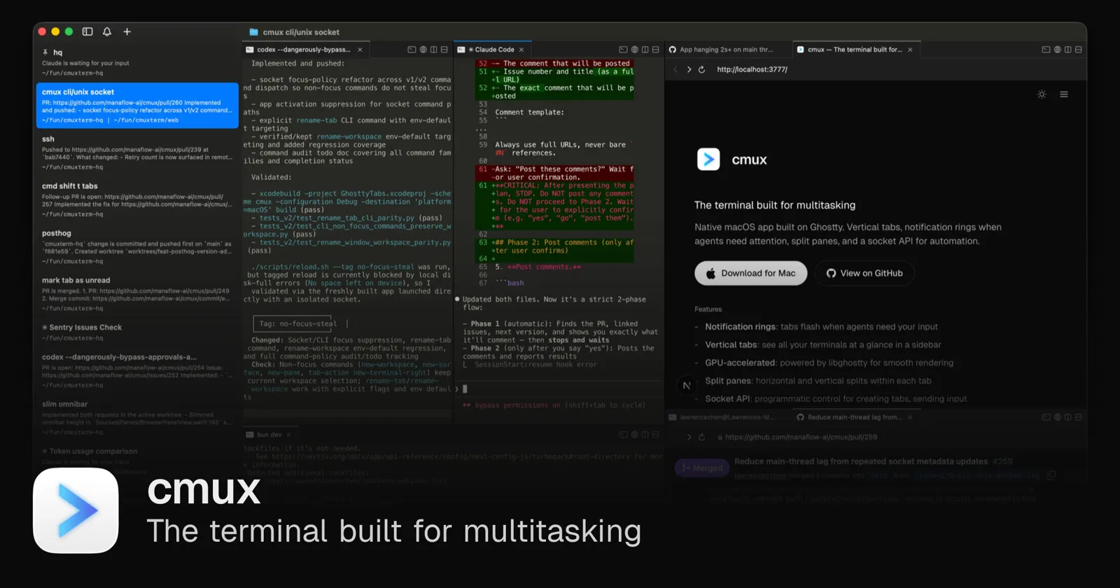 Screenshot of cmux