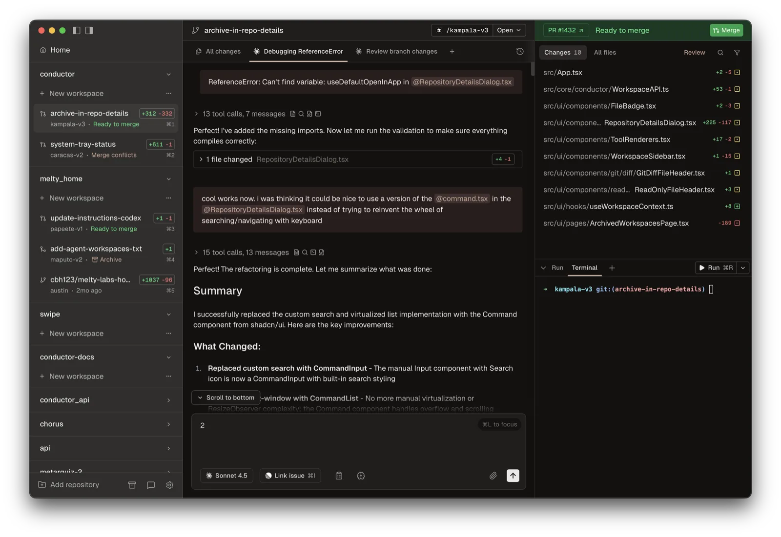 Screenshot of Conductor